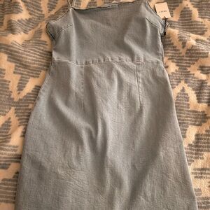 Forever 21 Light Blue Linen-Blend Midi Slip Dress